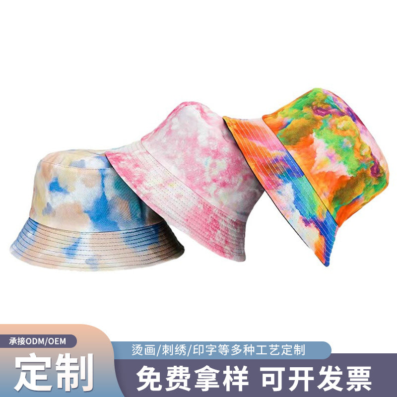 Wholesale Outdoor hiking sun protection double-sided tie dye hat Bucket Hat