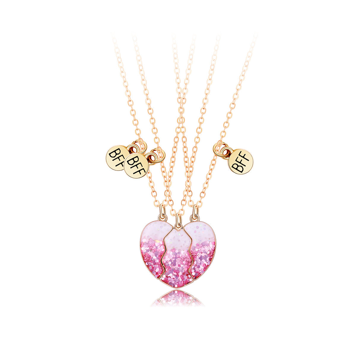 Wholesale  cute alloy dripping onion powder three-piece set Creative Necklaces