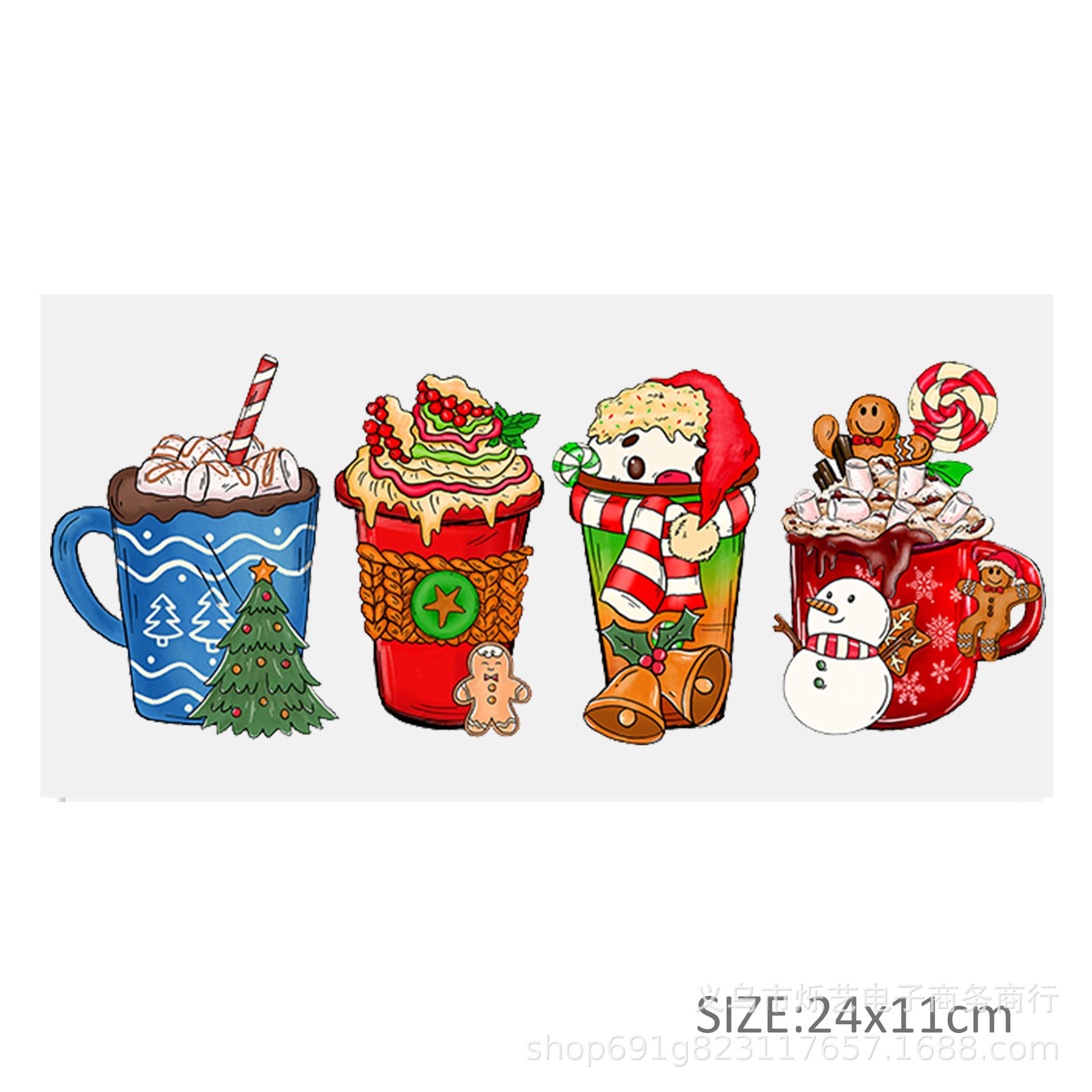 Wholesale Christmas  Snowman Drink  16oz Cup UV DTF Wraps