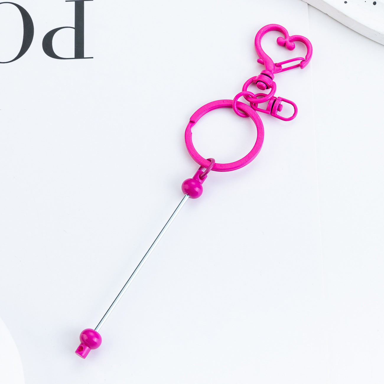 Wholesale DIY Beaded Heart Keychain Pendant Event Commemorative Small Gift Keychain Creative Luggage Pendant Keychain