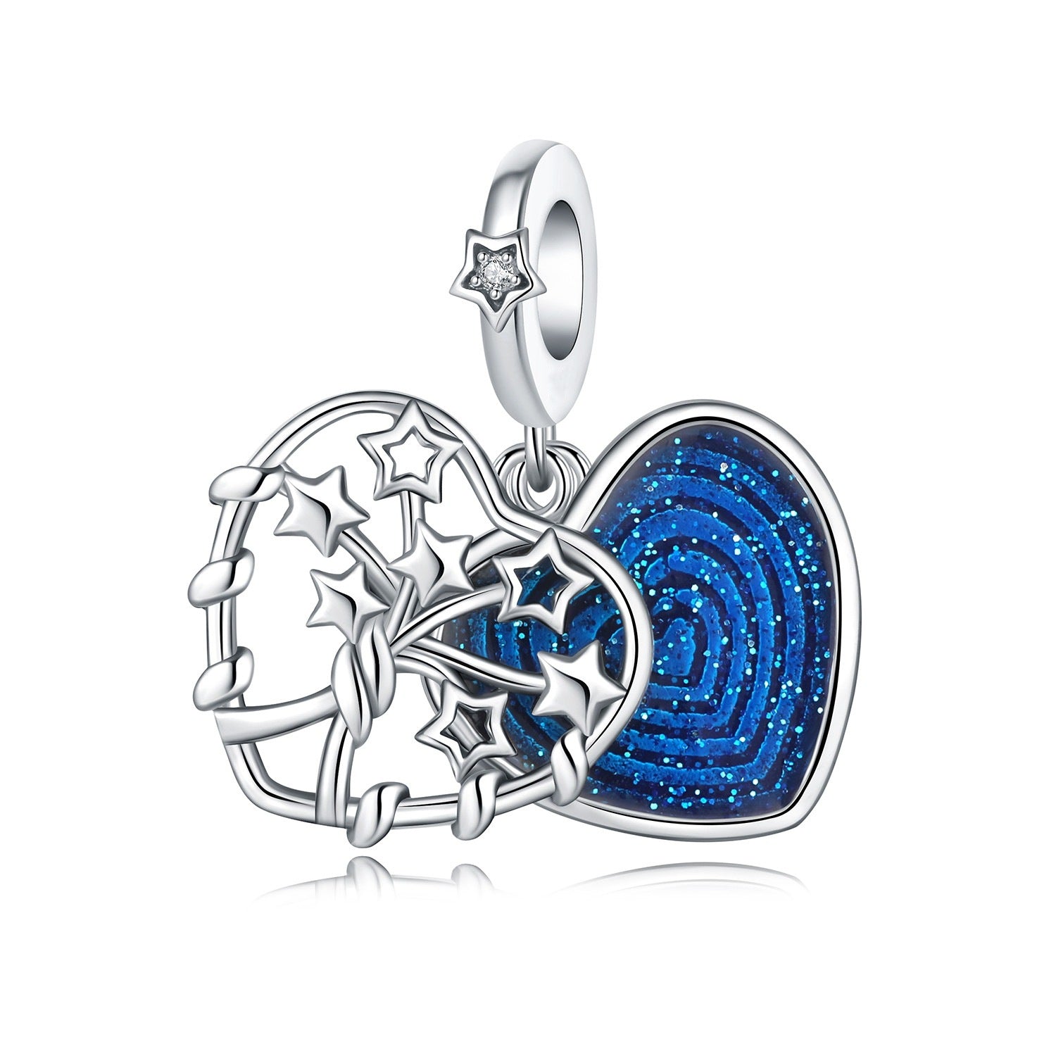 Wholesale Sun Moon Stars Diamonds Silver Plated Charms