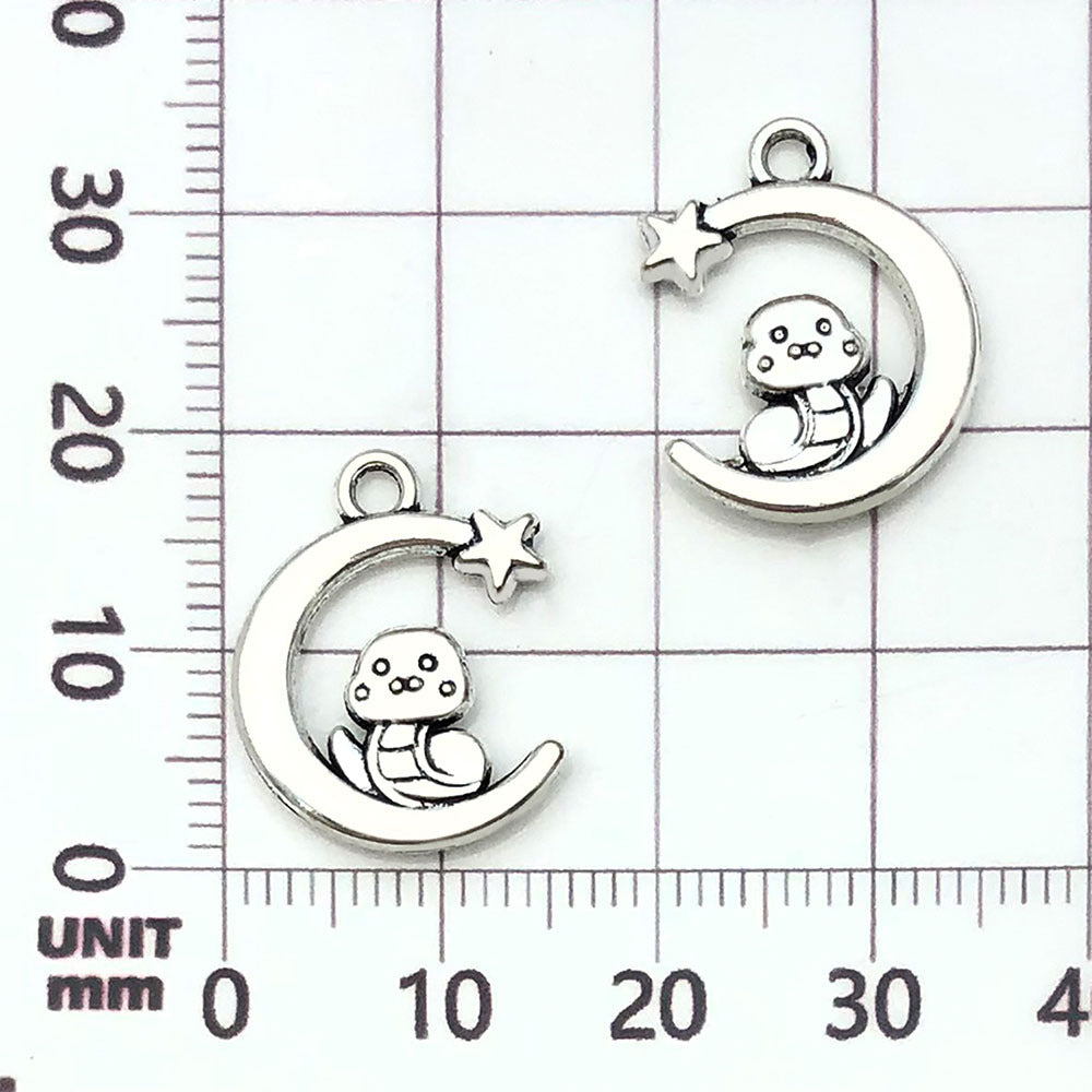 Wholesale Mix 20 Ancient Silver Retro Zodiac Snake Zinc Alloy Pendant Handmade DIY Bracelet Keychain Jewelry Accessories