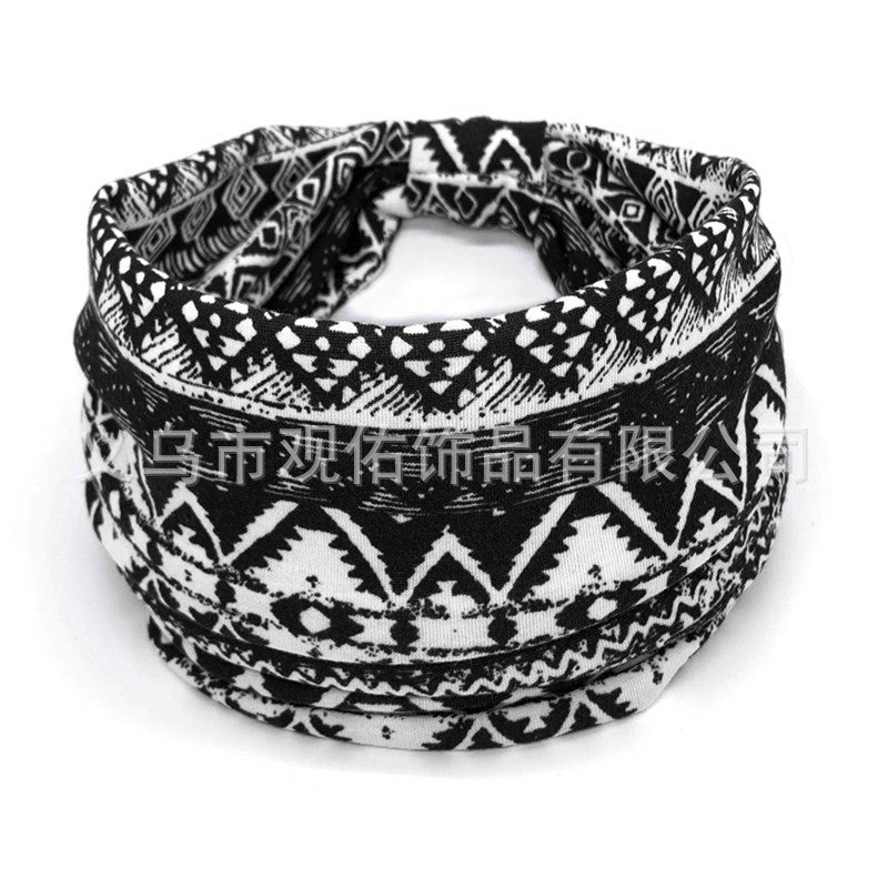 Wholesale Printed Women's Wide-brimmed Sports Women's Sweat-absorbing Headscarf