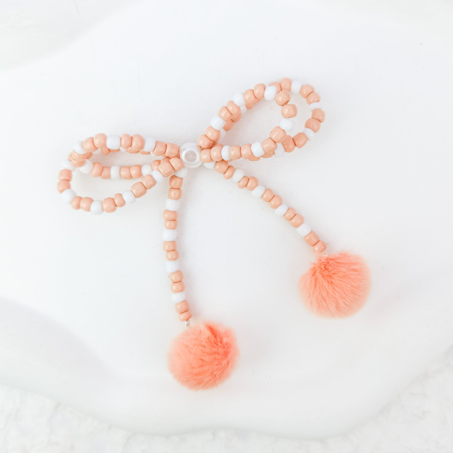 Wholesale 5pcs Through Hole Pen Double Layer Bead Bow DIY Mobile Phone Chain