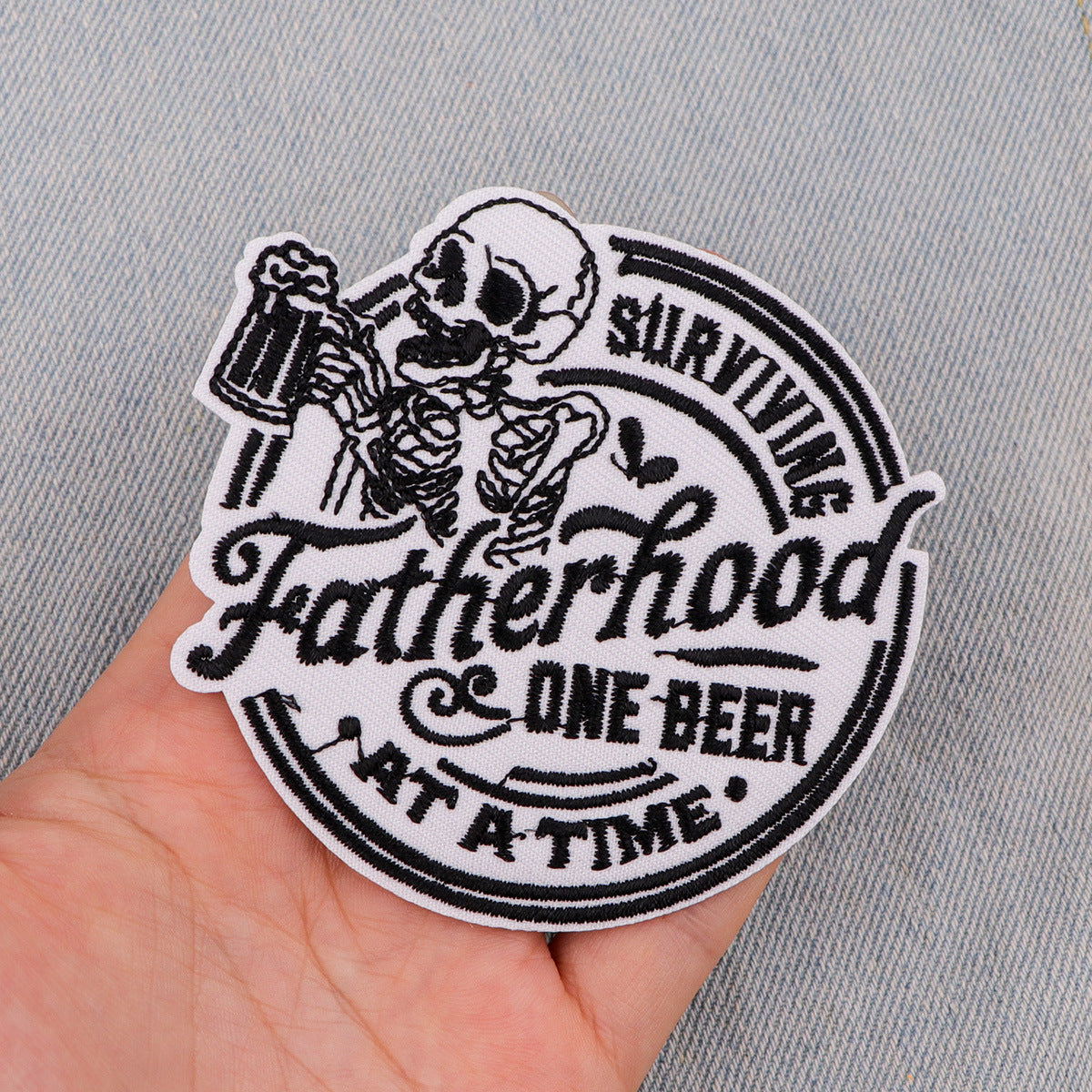 Wholesale 5pcs Horror Skull  Cartoon Embroidery Cloth Sticker Patch