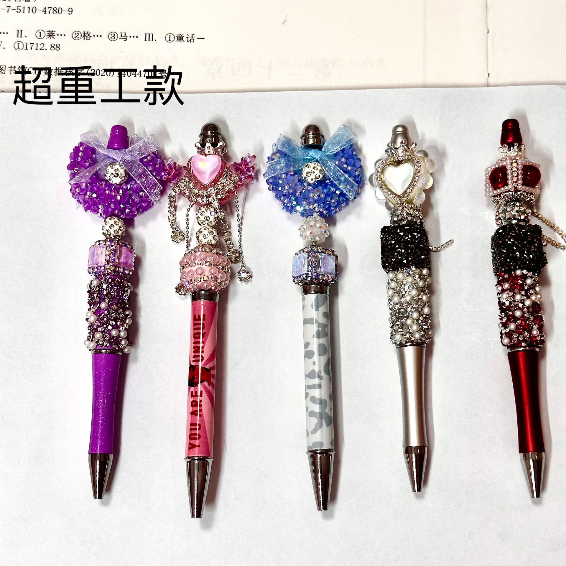 Wholesale Beaded pen DIY heavy pen handmade diamond pen blind hair