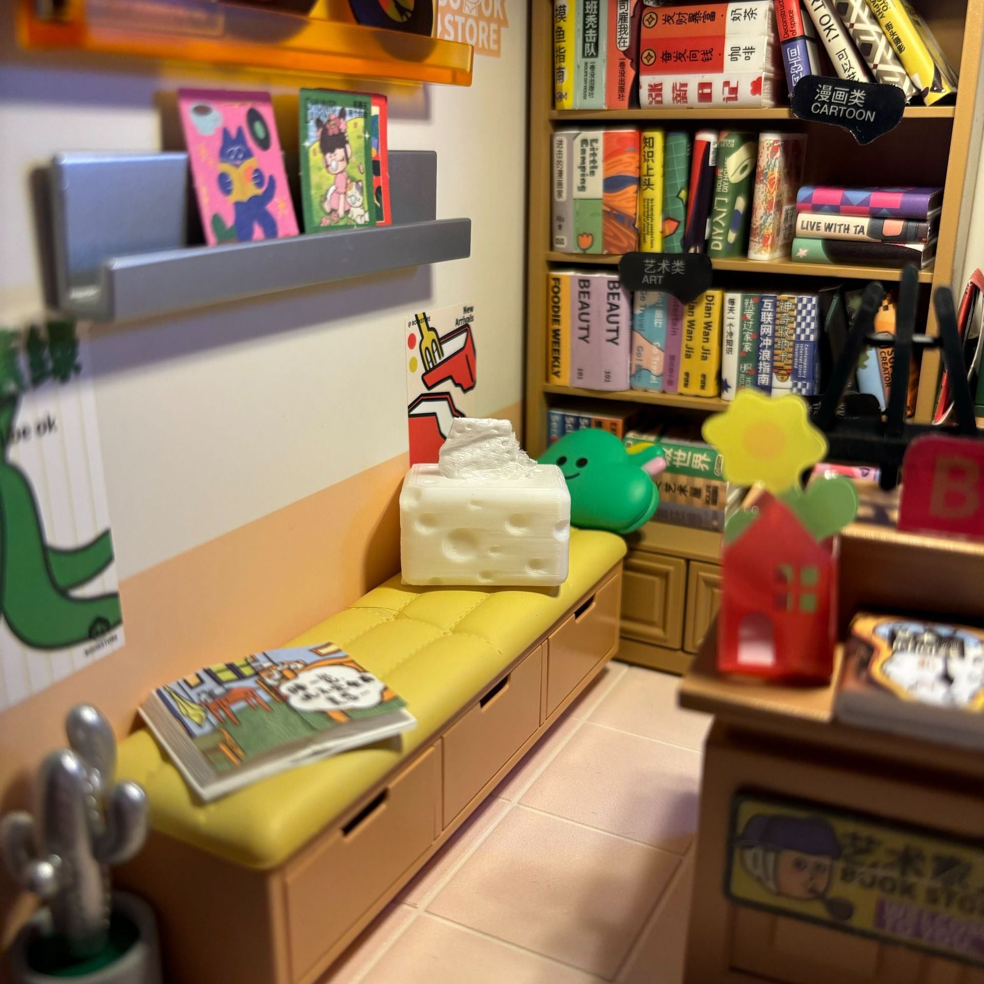 Wholesale Mini Cheese Tissue Box Pen Holder Miniature Scene Doll Accessories