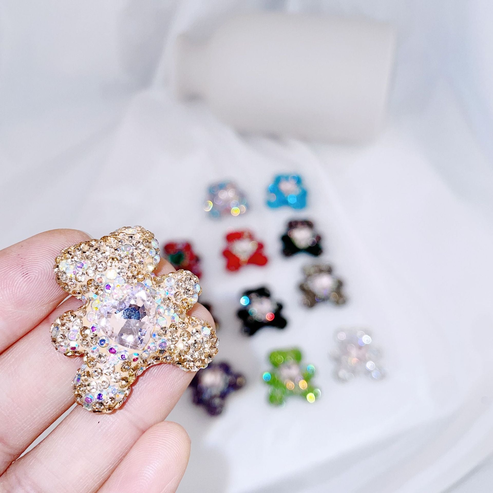 Wholesale Christmas Bear Straight Hole Full Drilled Clay Beads