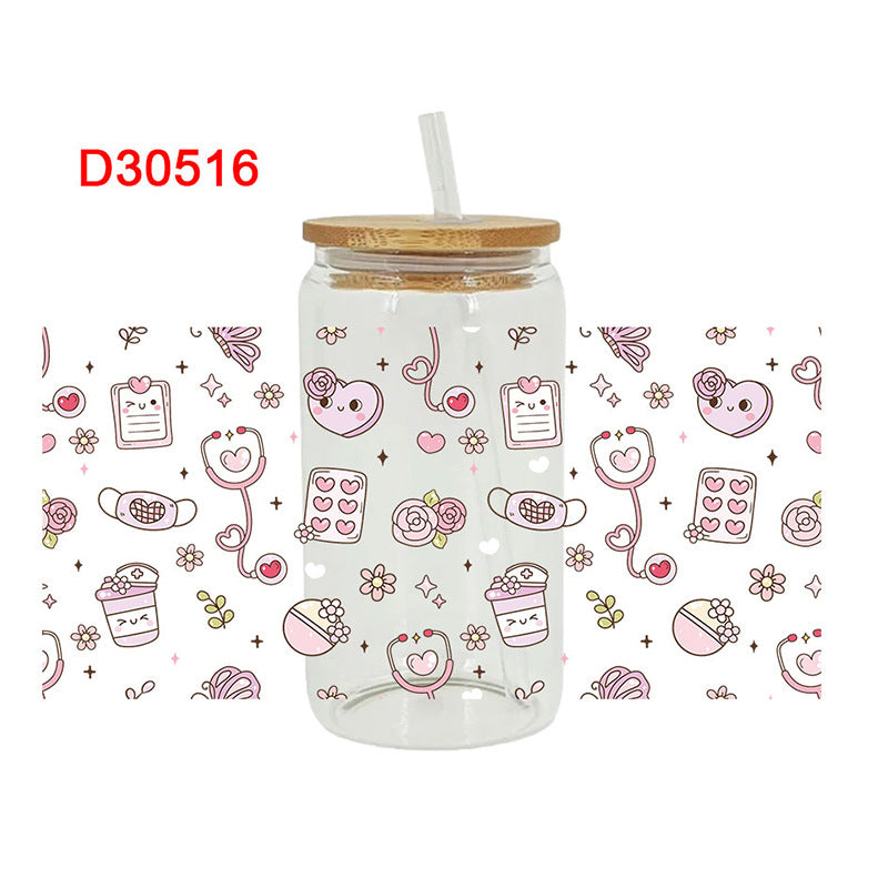 Wholesale Color Needle Tube Medical Series 16oz Cup UV DTF Wraps