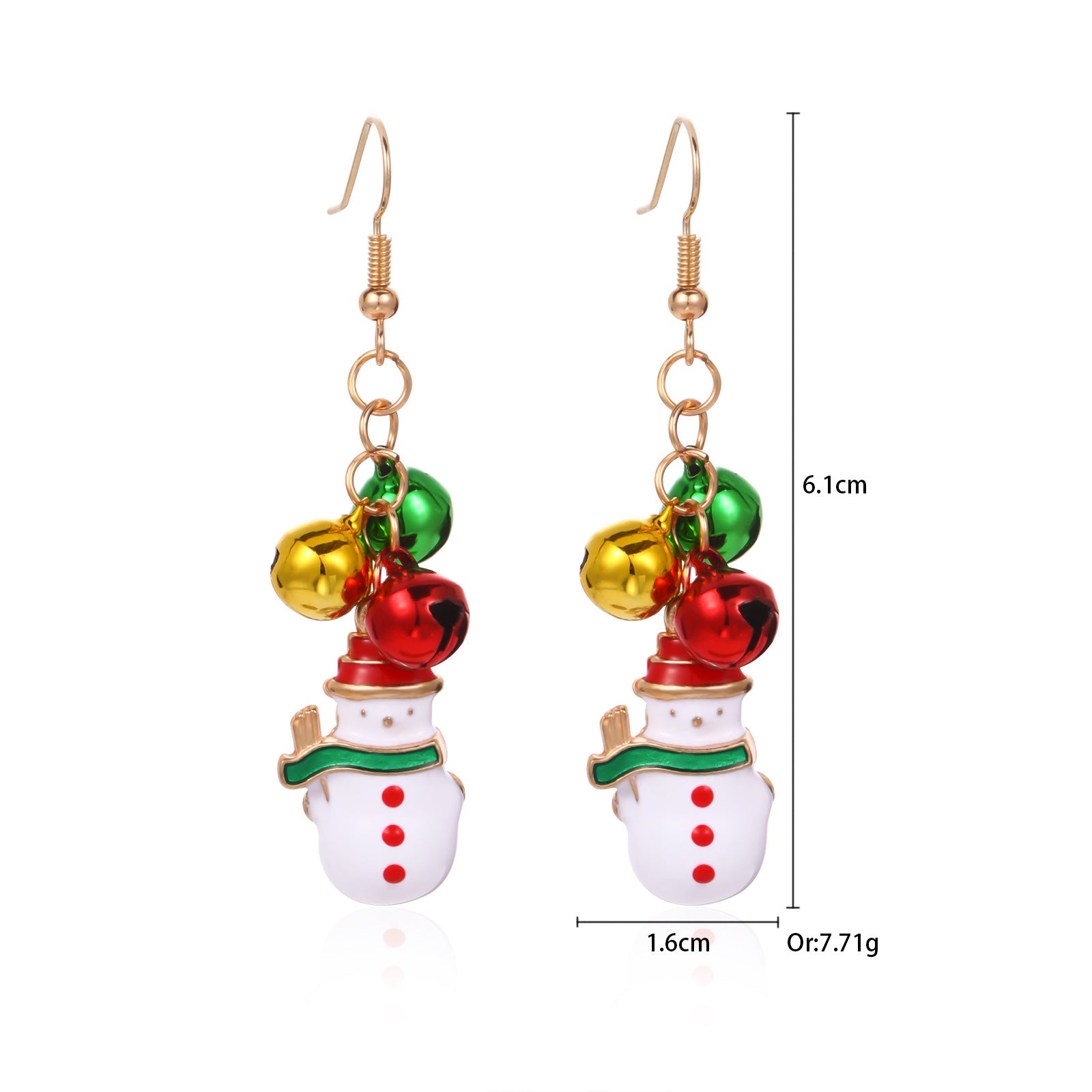 Wholesale Christmas Fashion Creative Bell Snowman Elk Earrings