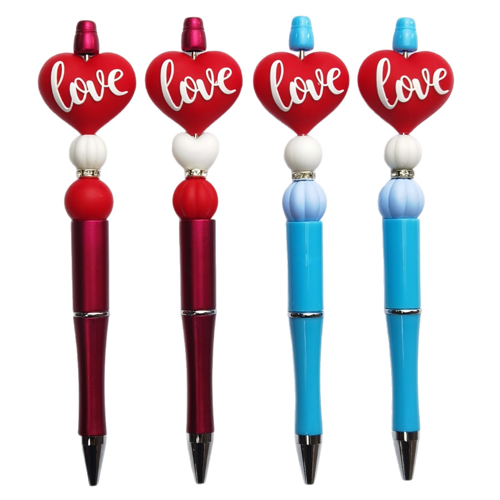 Wholesale 10pcs Valentine' s Day LOVE Red Heart Beads Focal Beads