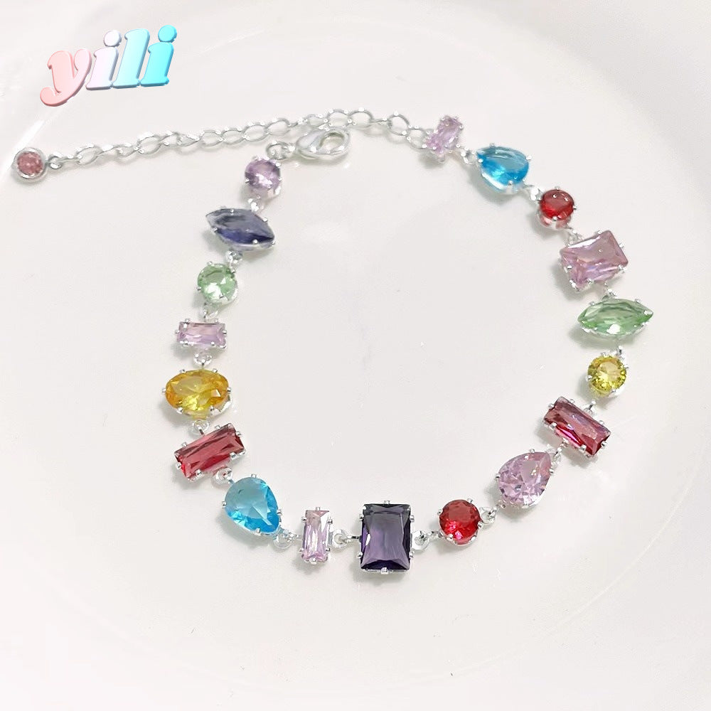 Wholesale Colored zircon full diamond bracelet