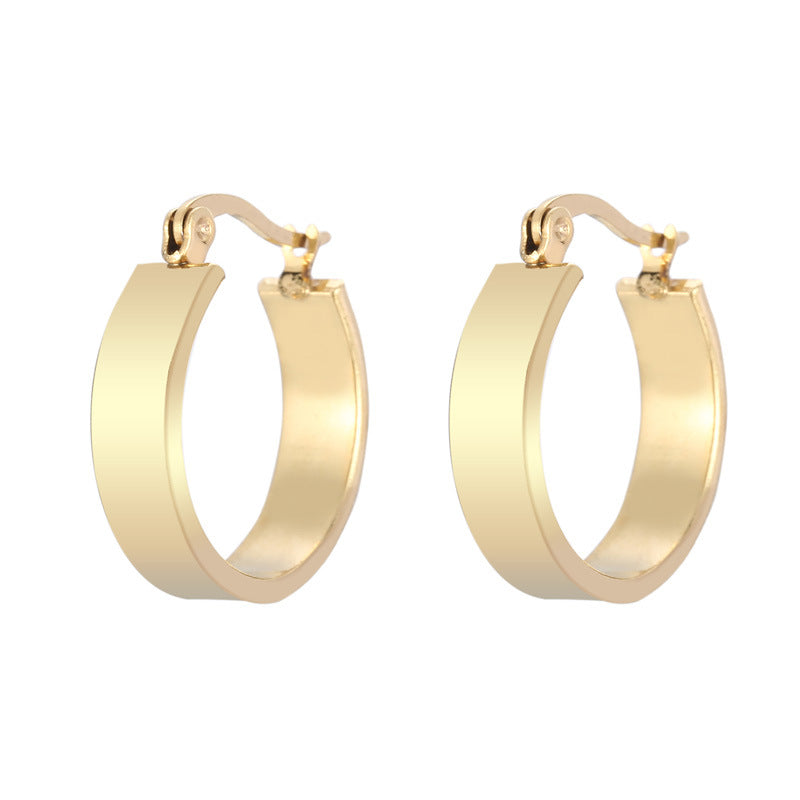 Wholesale Retro Niche Circles Sweet Cool Gold Plated Earring