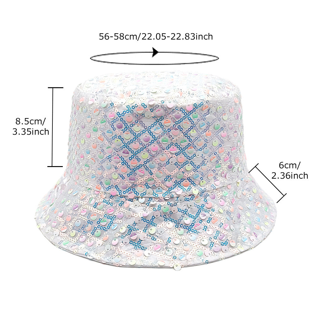 Wholesale Sun visor sequined small basin hat diamond bucket hat fisherman hat