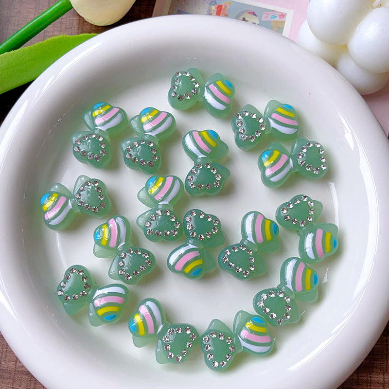 Wholesale Glow-in-the-dark rainbow bow straight beaded  Acrylic Beads