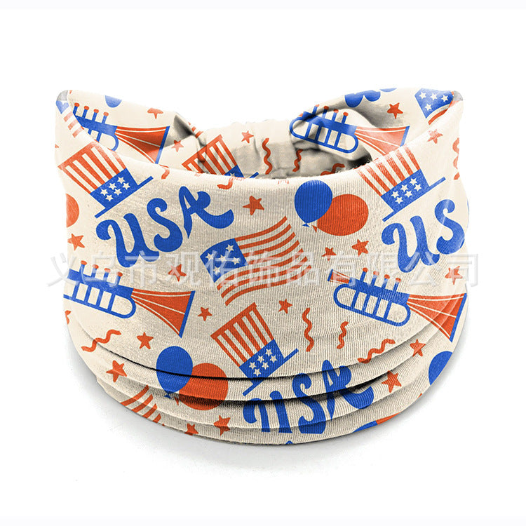 Wholesale Independence Day Women's Knotted Wide Headband Fashion Sports Sweat-Absorbent Elastic Hair Accessories