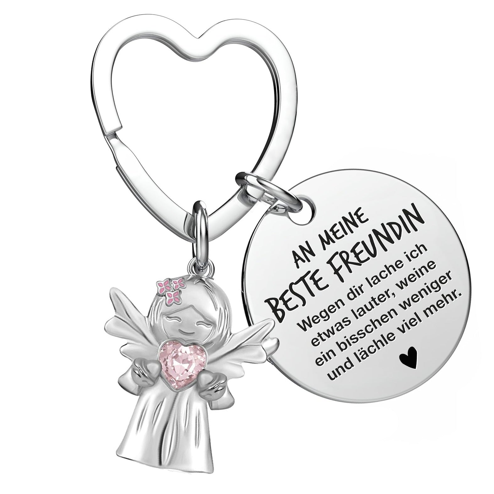 Wholesale  Smile Guardian Angel Jewelry Zircon  Love Alloy Keychain