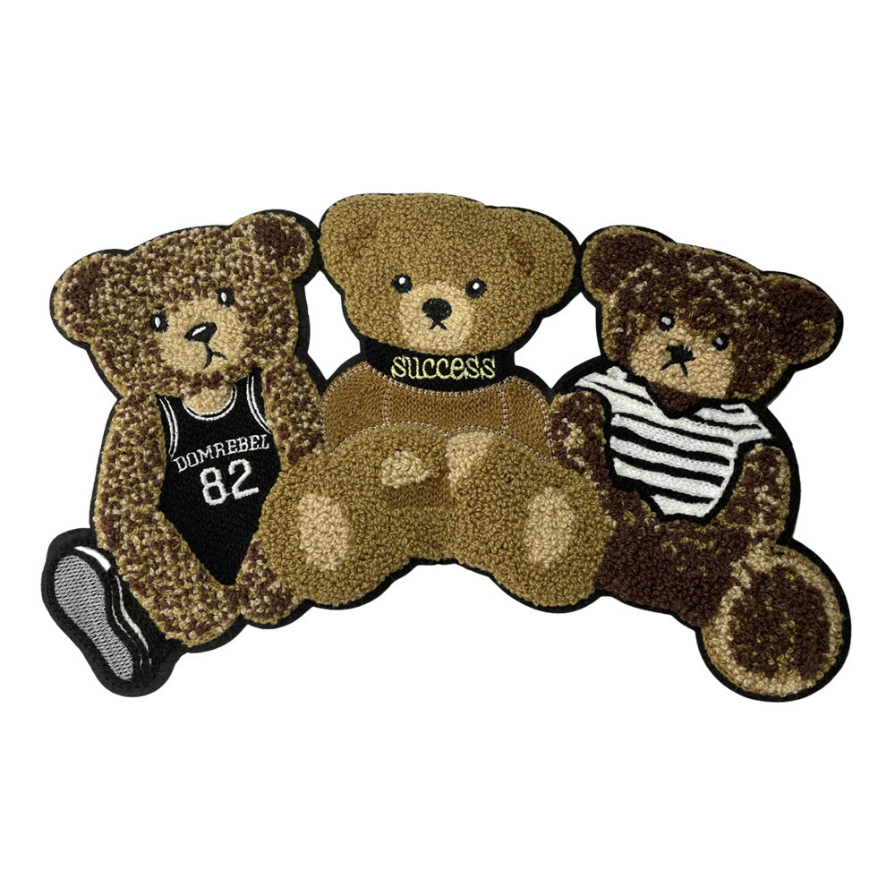 Wholesale Trendy Cartoon Bear Towel Embroidery Patch DIY Craft Supply For Coat Decoration Fashion Accessory For Resale