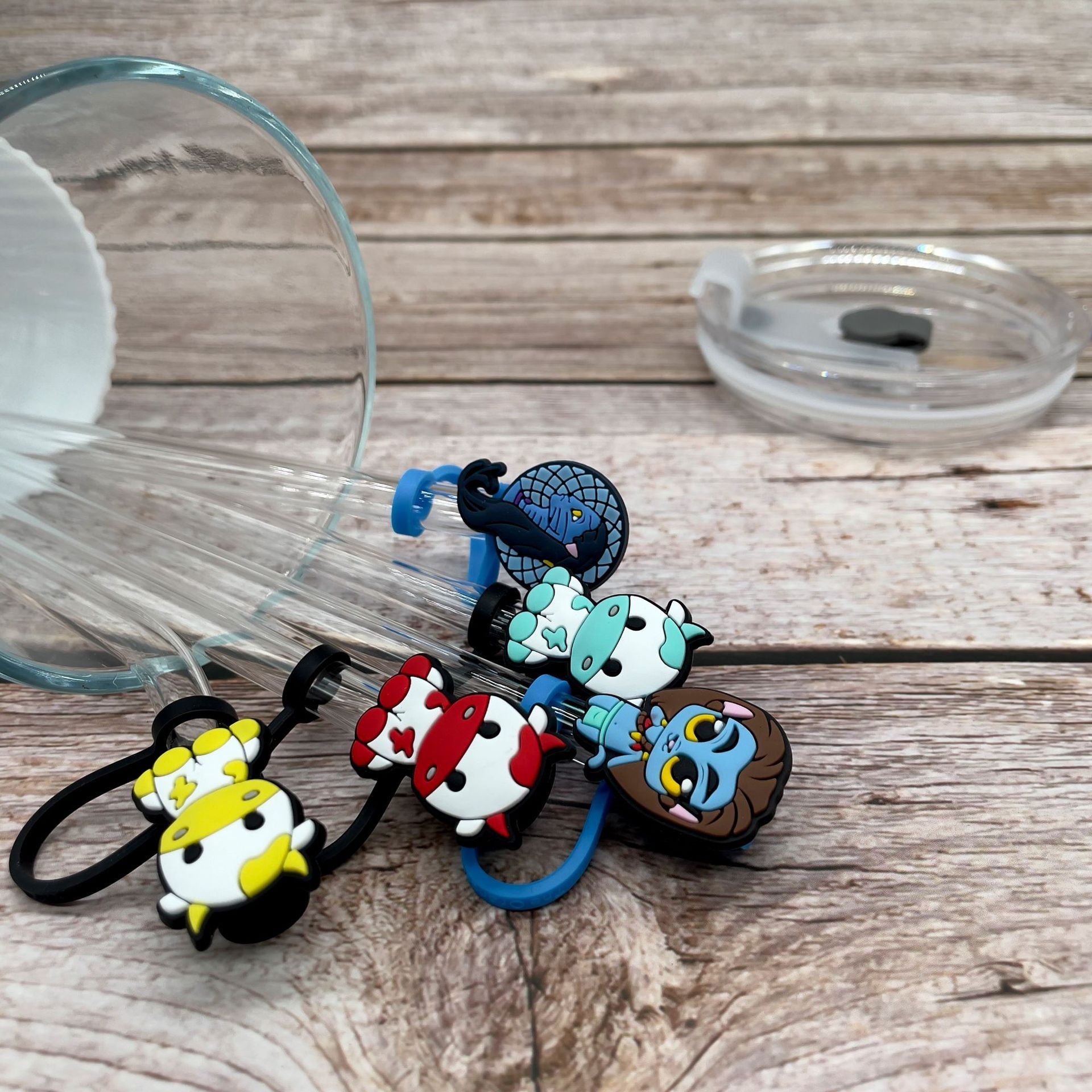 Wholesale 10PCS Cow Silicone Cartoon Tube Straw Hat