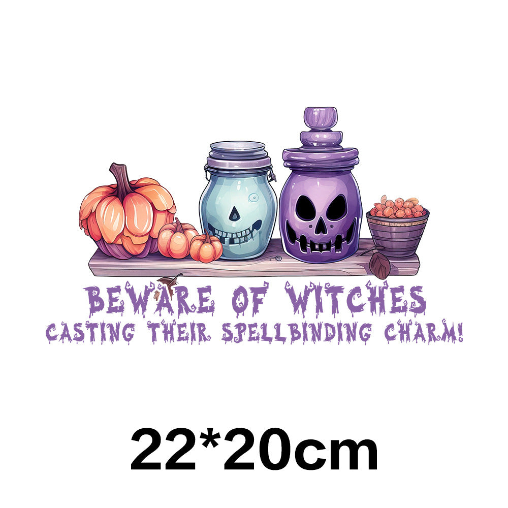 Wholesale 10pcs Pumpkin Witch Halloween UV DTF Ready to Press Transfers Wraps