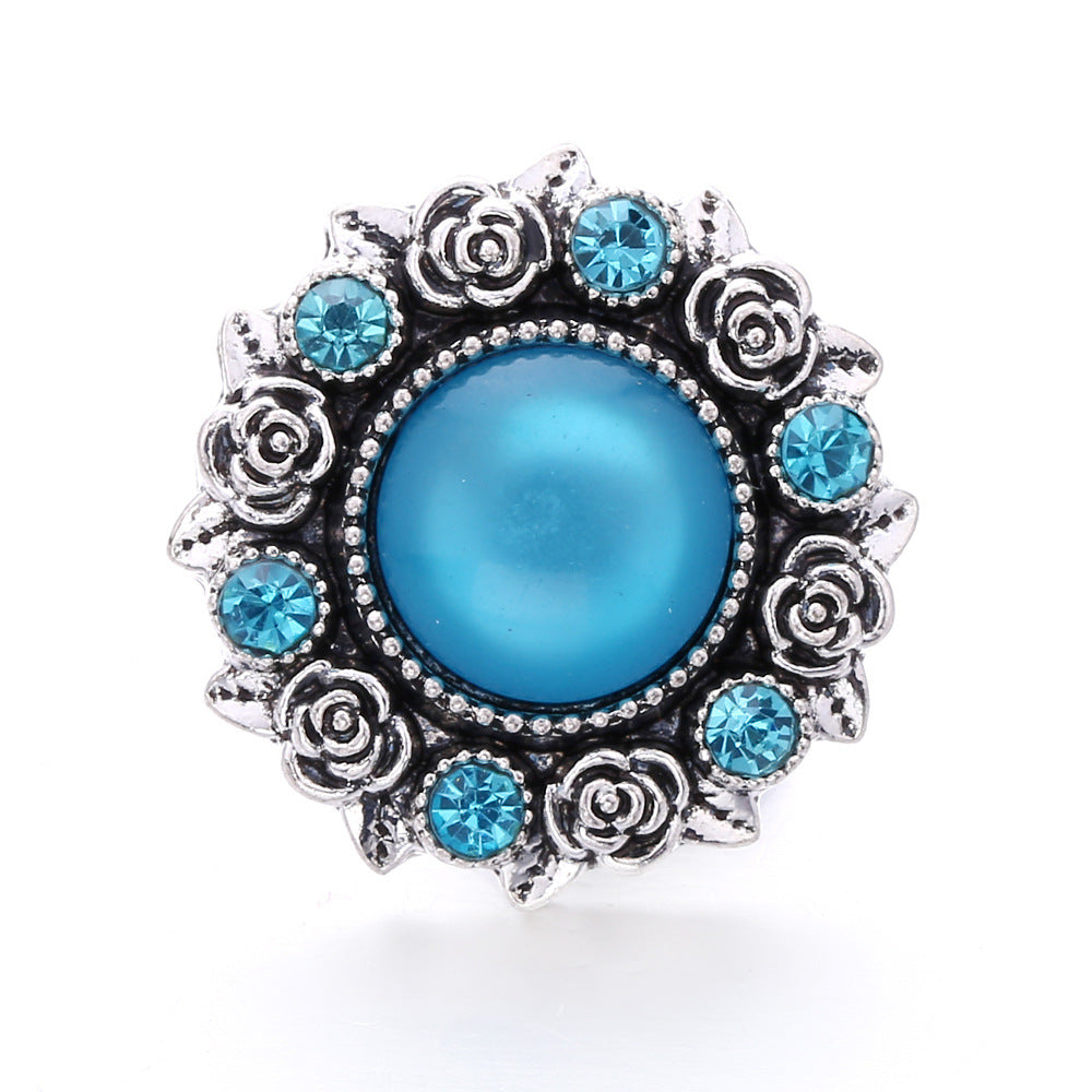 Wholesale Diy Snap Chart Bracelet Pendant Alloy Round Buckle