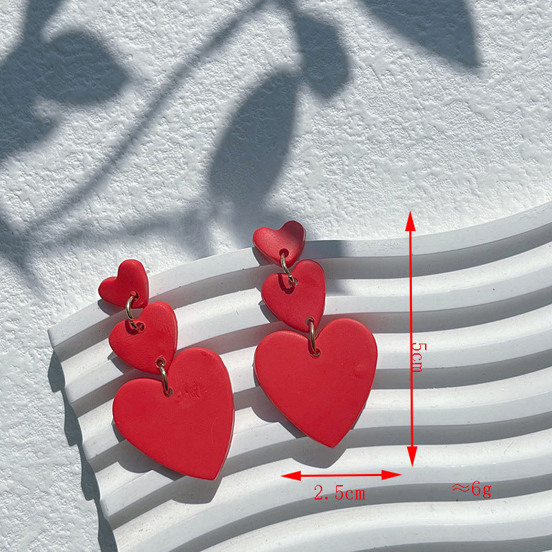 Wholesale Valentine's Day Love Pottery Earrings