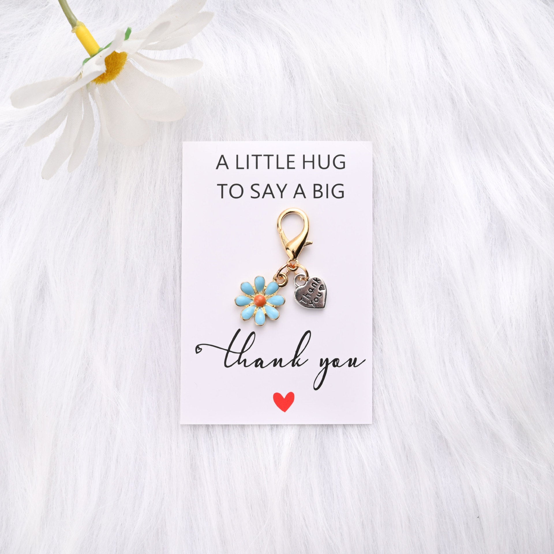 Wholesale Hugging Thank-you Card Heart Flower Keychain