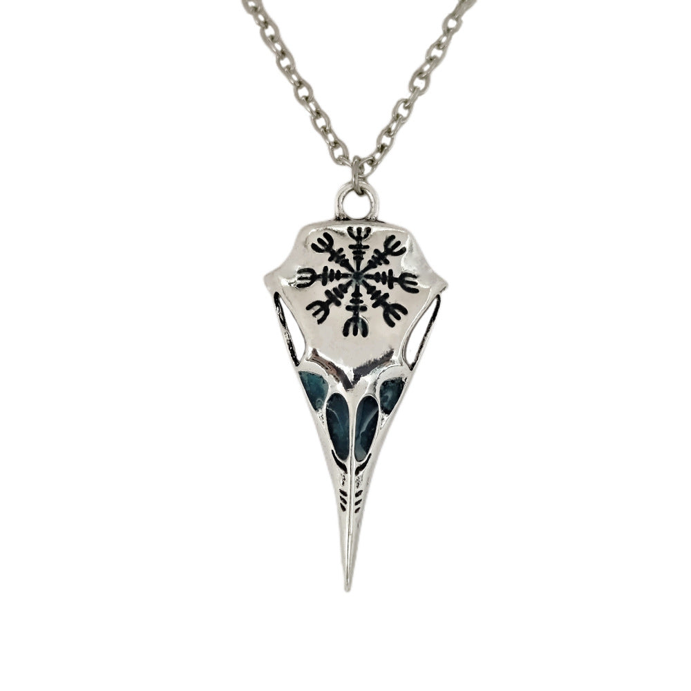 Wholesale Viking raven skull eagle beak glow-in-the-dark necklace