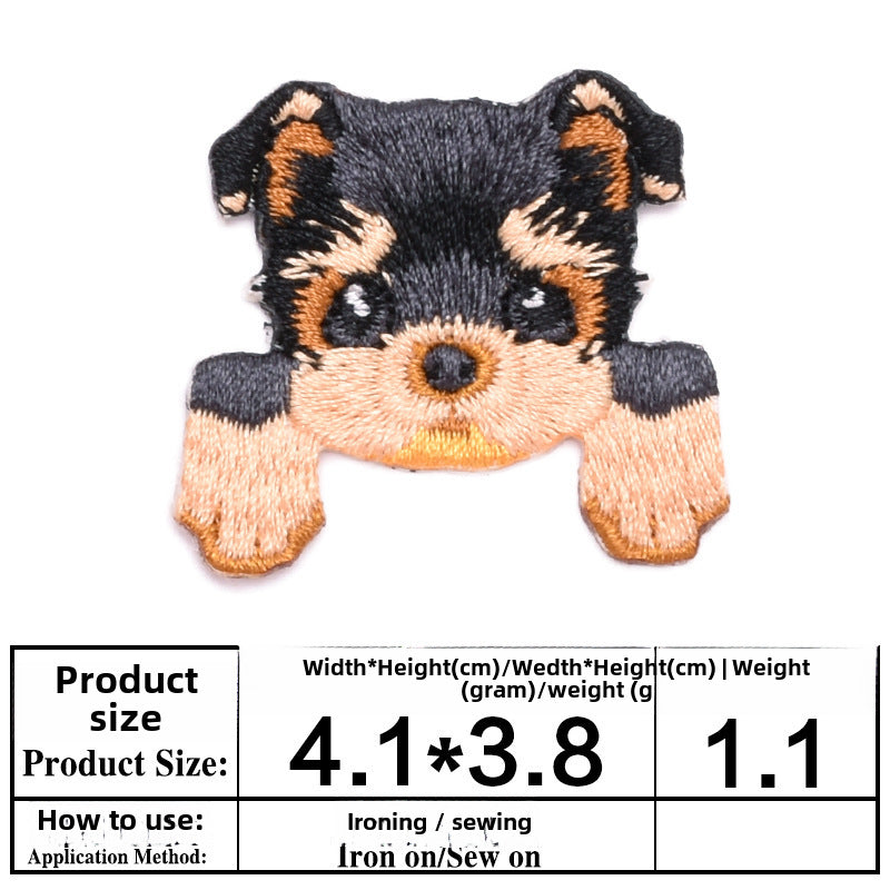 Wholesale Puppy Head Animal Embroidery Patch