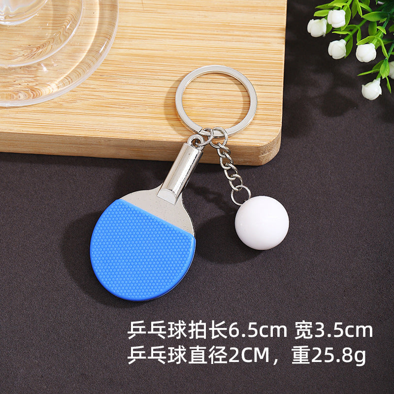 Wholesale Mini Simulation Table Tennis Racket Set Keychain