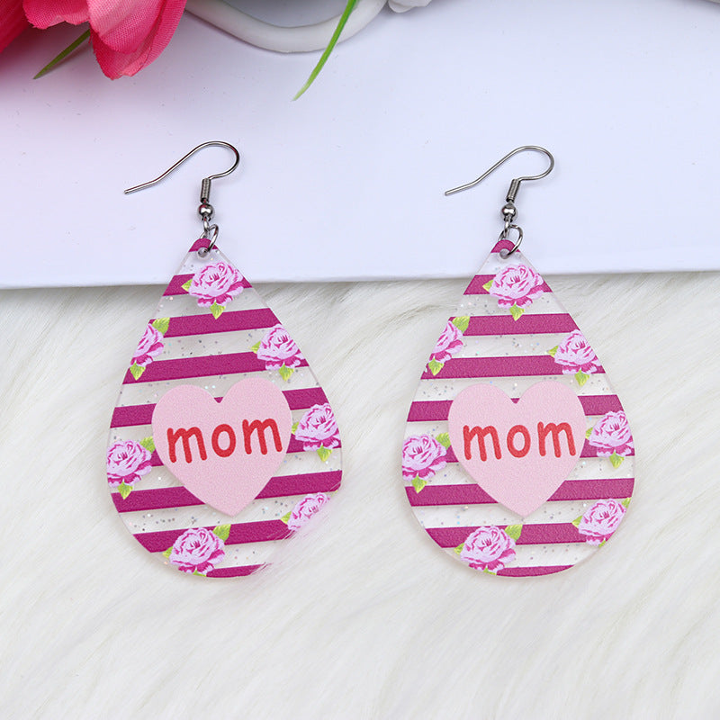 Wholesale MOM Love Acrylic Earrings
