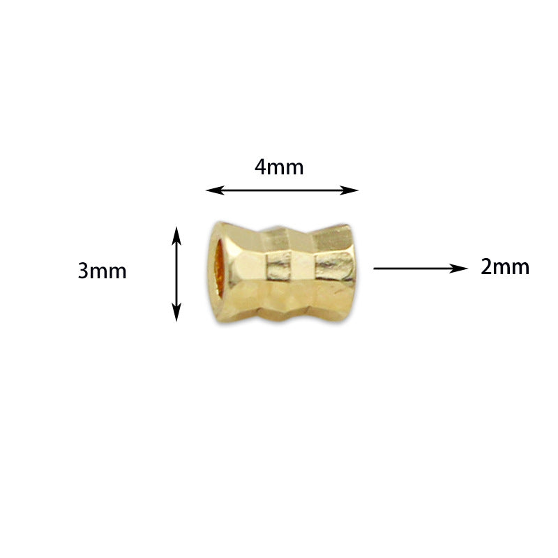 Wholesale Copper Plated 18K Gold 4mm Three Section Spacer Batch Flower Scattered Beads, 10 Pieces Per Package