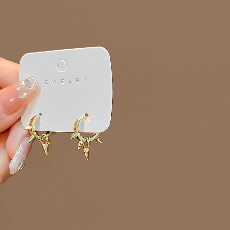 Wholesale ins personality retro French flower heart earrings