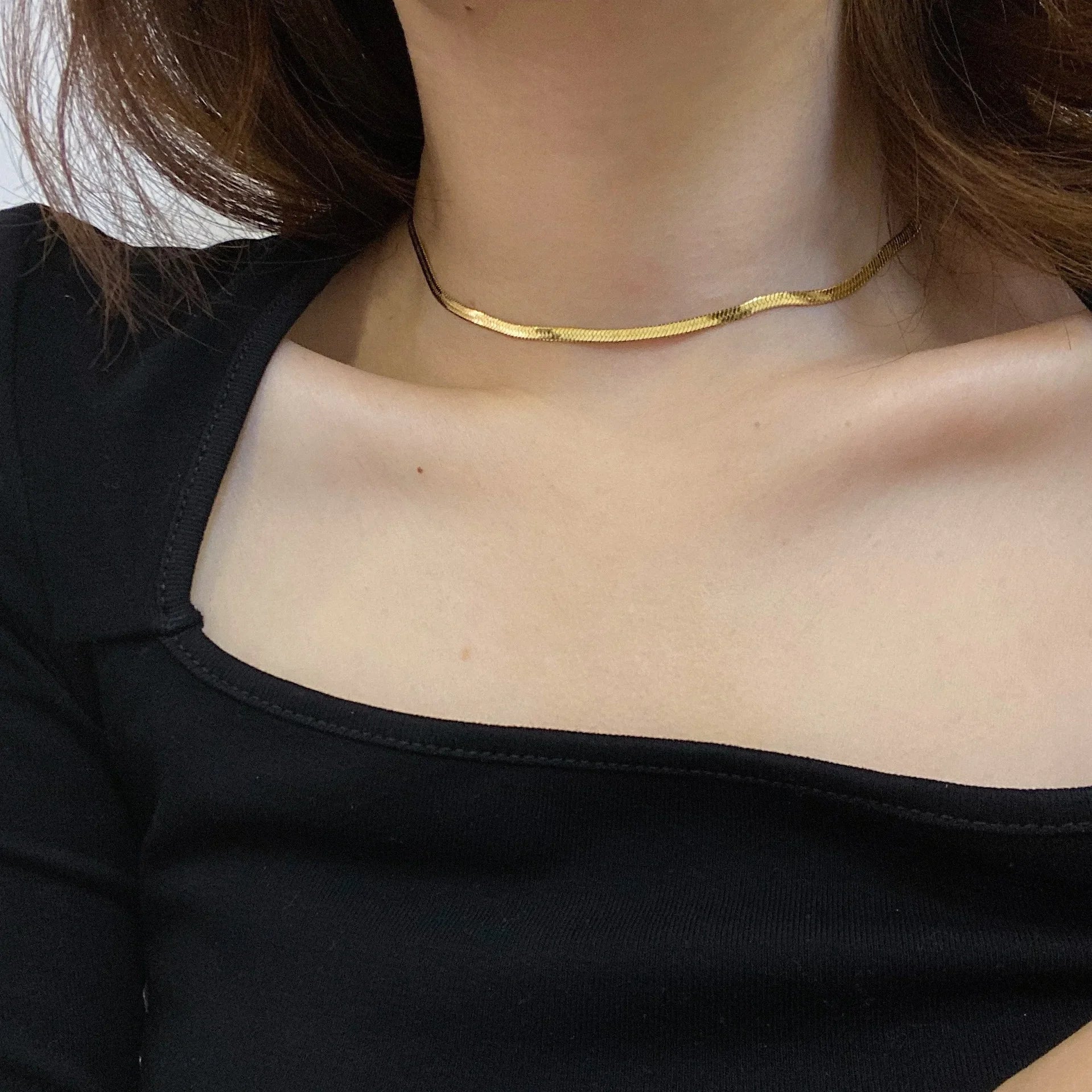 Wholesale Simple snake bone chain versatile temperament clavicle chain