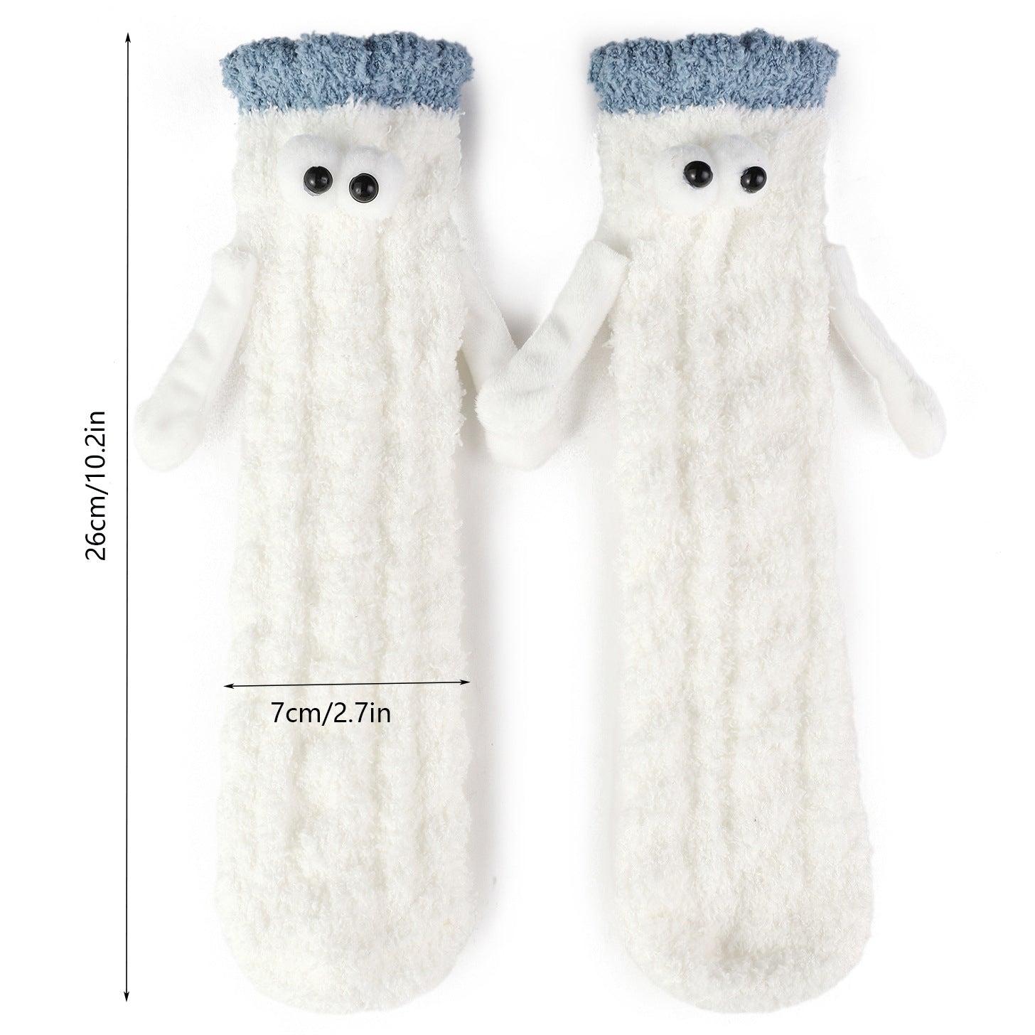 Wholesale 10pcs warm coral fleece socks hand-in-hand couple socks eye mid-calf length socks Valentine's Day gift socks