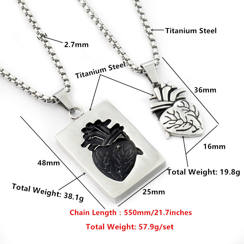 Wholesale Valentine' s Day Heart Shaped Couple Necklace
