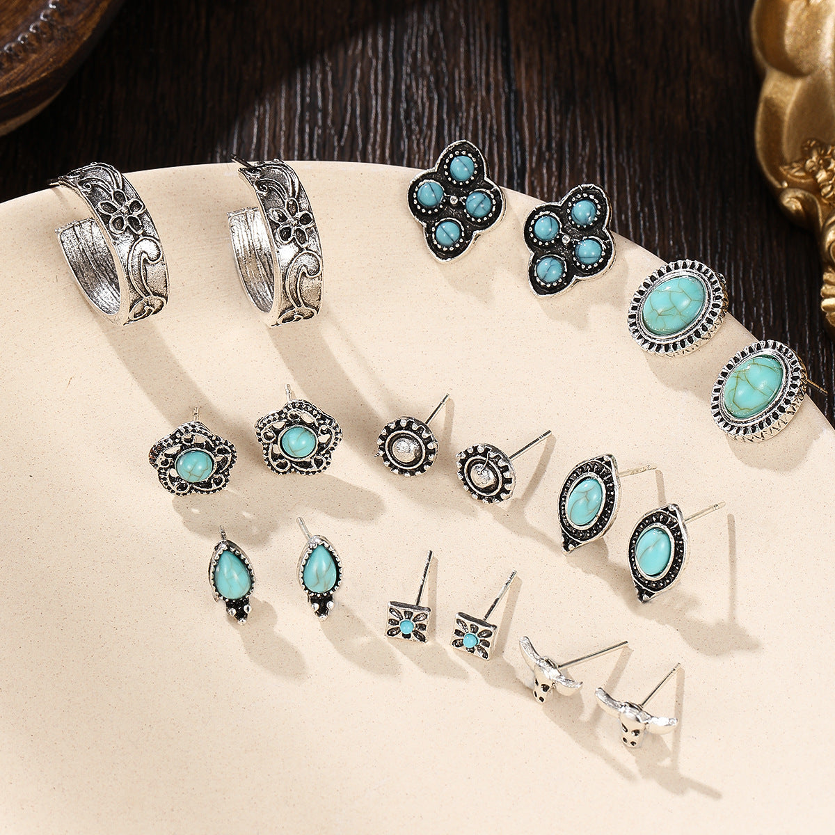 Wholesale Retro Tibetan Ethnic Teardrop Earrings Trendy Party Gift Fashion Accessory For Boutique Resale