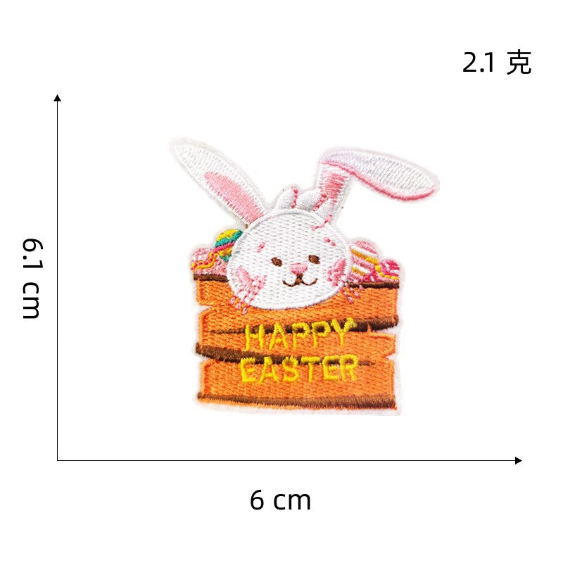 Wholesale Easter egg cartoon rabbit embroidery DIY Patches