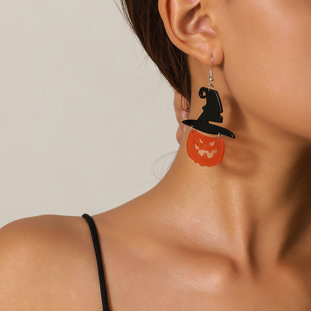 Wholesale Ghost BOO Letter Sequin Acrylic Earrings