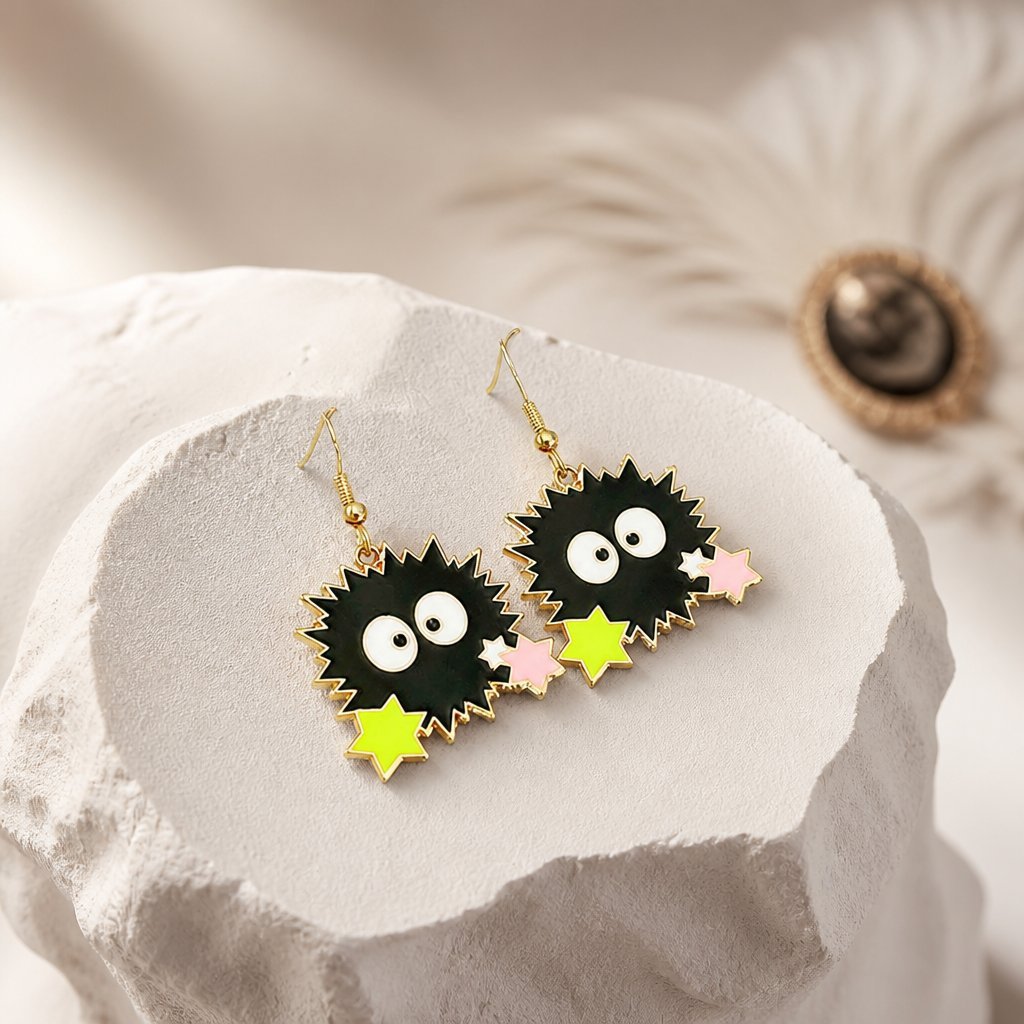 Wholesale Chic Anime Quirky Ghost Earrings With And Soot Design Alloy Plated Jewelry Accessory OLY Exclusive
