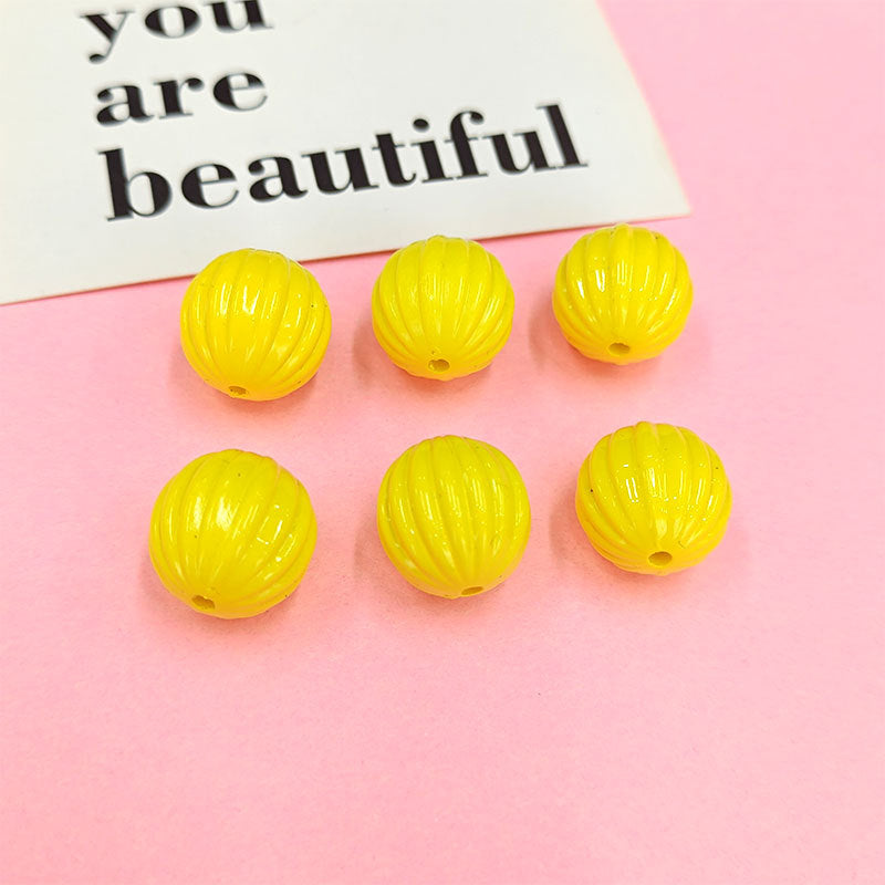 Wholesale 100pcs/Pack Baked Paint Pumpkin 16mm Macaron DIY Handmade Acrylic Beads