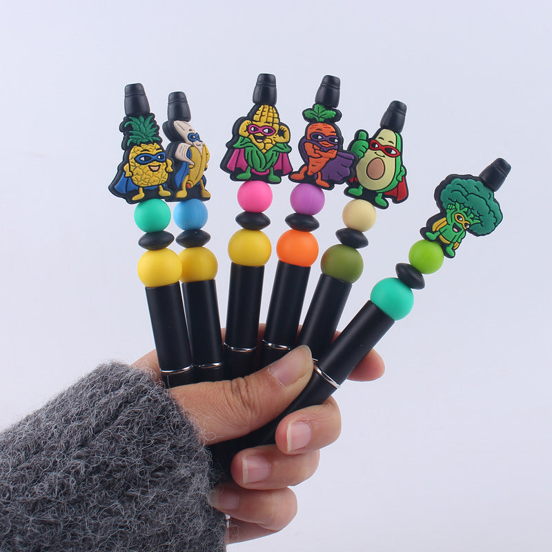 Wholesale Beaded PENS Cartoon Fruit Series Silicone Handmade Beaded Pen