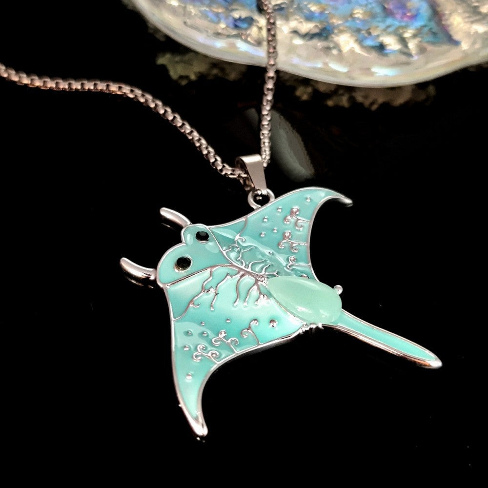 Wholesale Ocean Style Luminous Devil Fish  Zinc Alloy Necklace