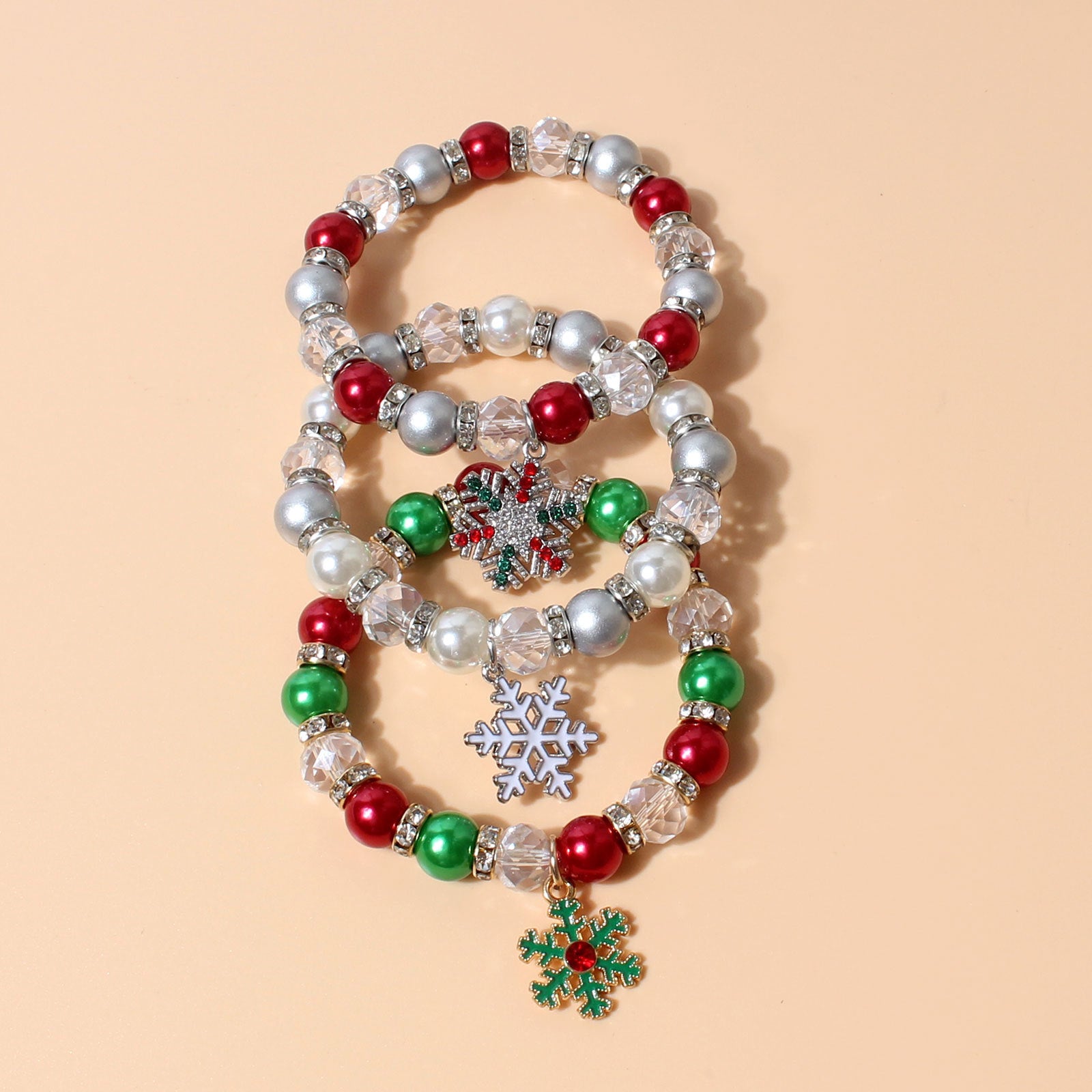 Wholesale Christmas Colorful Beads Beaded Bracelet Jewelry Bracelet