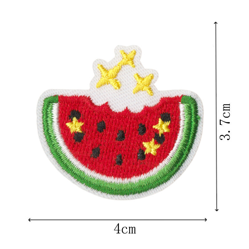 Wholesale 9Pc Watermelon Embroidery Patches Iron On No Sew Appliques Summer Fruit Theme DIY Decorative For Clothes Bags