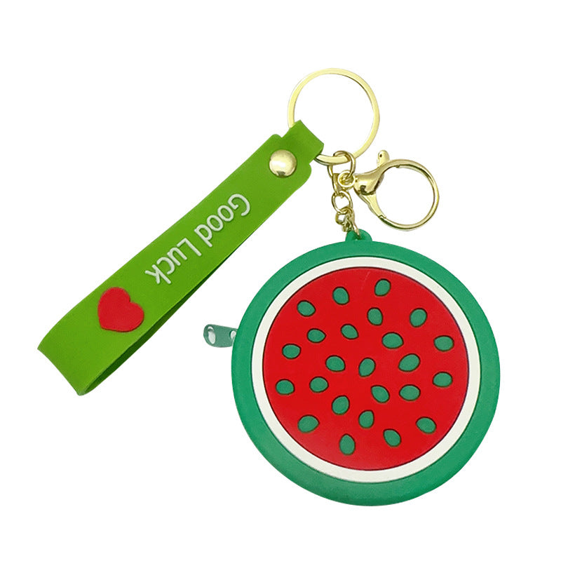 Wholesale Silicone Fruit Apple Coin Purse Keychain