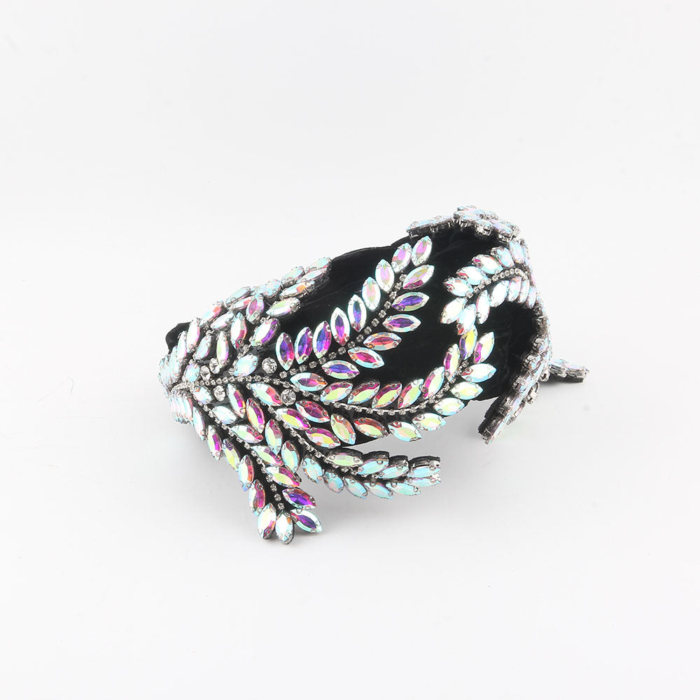 Wholesale Velvet diamond baroque ball braid headband