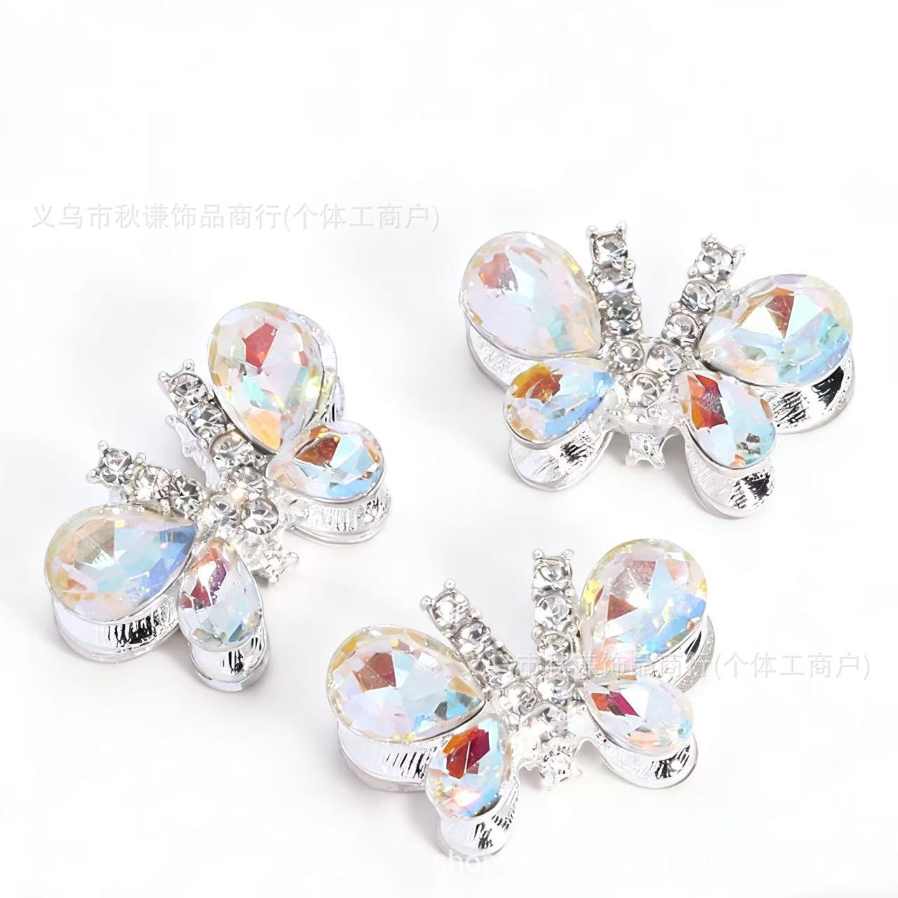 Wholesale 10pcs Colorful sparkling diamond butterfly Crystal Beads