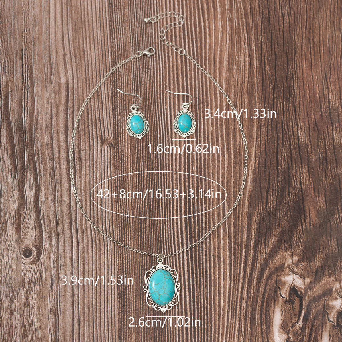 Wholesale Bohemian Turquoise Necklace Earring Set