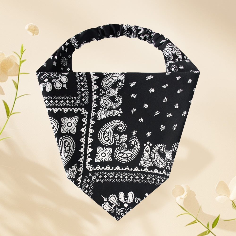 Wholesale Bohemian Style Cashew Flower Stretch Triangle Scarf All-match Headband
